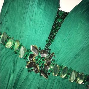 Green dress flowy